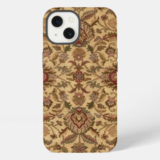 金色の花のアラベスク 東洋タペストリー iPhoneケース (裏面)