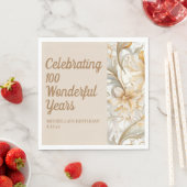 金色の花の100歳の誕生日  スタンダードランチョンナプキン (インサイチュ)