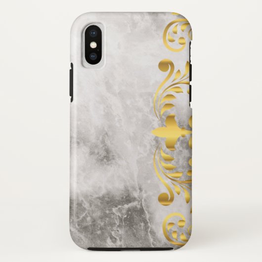 金色の花柄の大理石模様 Case-Mate iPhoneケース (裏面)