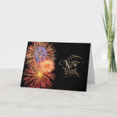 金色の花火と新年 シーズンカード (正面)