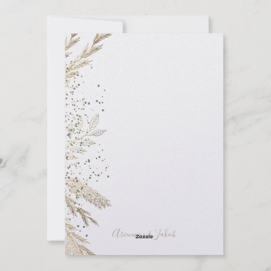 金色の草原の色、水色と箔のヒント シーズンカード (裏面)