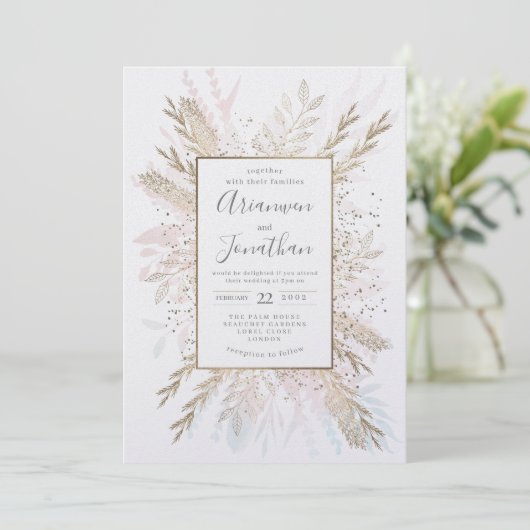 金色の草原の色、水色と箔のヒント シーズンカード (スタンド正面)