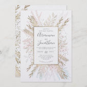 金色の草原の色、水色と箔のヒント シーズンカード (正面/裏面)