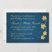 金色の葉とハートのマーク 65周年 招待状 (裏面)