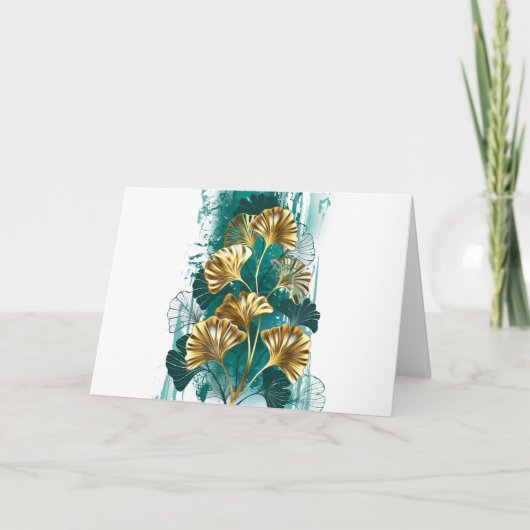 金色の葉の付いた枝 イチョウ プログラム (正面)