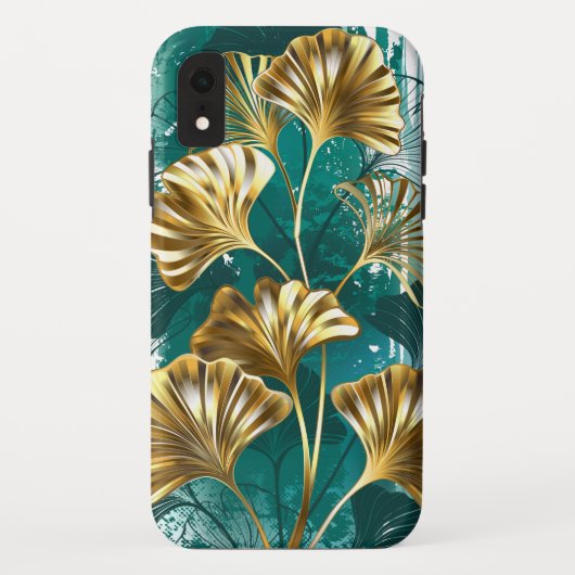 金色の葉の付いた枝 イチョウ Case-Mate iPhoneケース (裏面)