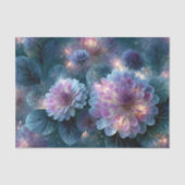 金色の葉脈のある薄暮の花のデコパージュ 薄葉紙 (正面)