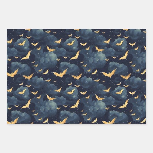 金色の蝙蝠 ラッピングペーパーシート (正面)