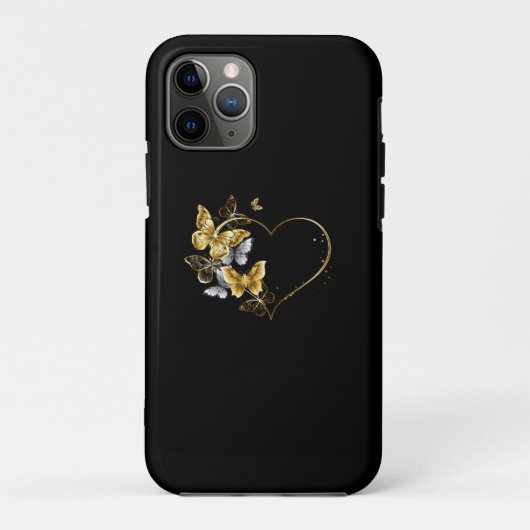 金色の蝶が舞うハート Case-Mate iPhoneケース (裏面)