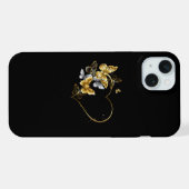 金色の蝶が舞うハート iPhoneケース (裏面横)