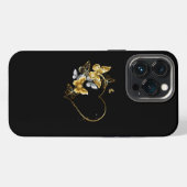金色の蝶が舞うハート iPhoneケース (裏面横)