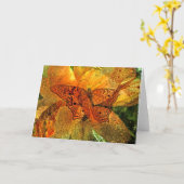 金色の蝶と百合 – カード (黄色い花)