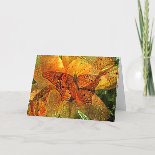 金色の蝶と百合 – カード (正面)