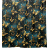 金色の蝶シャワーカーテン シャワーカーテン (正面)