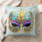 金色の装飾が施された仮面舞踏会 クッション (ブランケット)