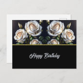 金色の詳細を持つゴージャスな白いバラエレガント。 ポストカード (正面/裏面)