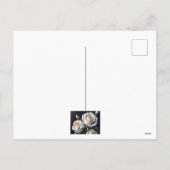 金色の詳細を持つゴージャスな白いバラ シーズンポストカード (裏面)