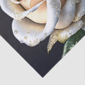 金色の詳細を持つゴージャスな白いバラ 薄葉紙 (詳細)