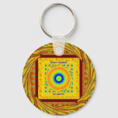 金色の赤アフリカ伝統的色 キーホルダー (正面)