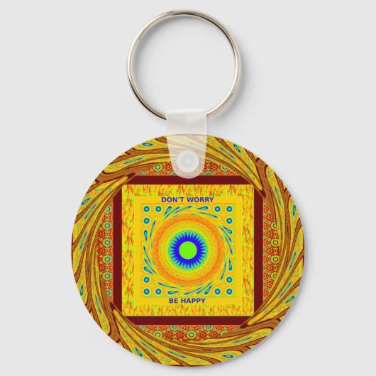 金色の赤アフリカ伝統的色 キーホルダー (正面)