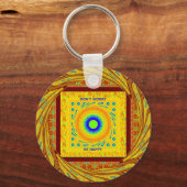金色の赤アフリカ伝統的色 キーホルダー (正面)