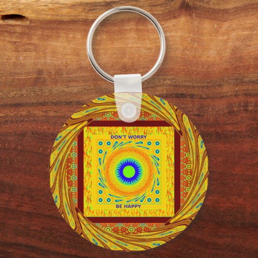金色の赤アフリカ伝統的色 キーホルダー (正面)