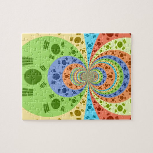 金色の赤アフリカ伝統的色 ジグソーパズル (横)