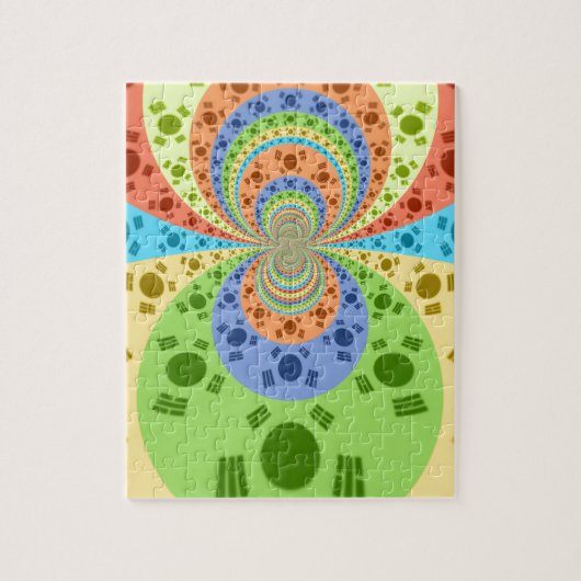 金色の赤アフリカ伝統的色 ジグソーパズル (縦)