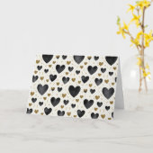 金色の輝きとインク：エレガントなハート カード (黄色い花)