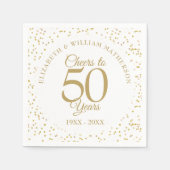 金色の輝き 50年 結婚記念日 お祝い スタンダードカクテルナプキン (正面)