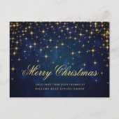 金色の輝くクリスマスの星のグリーティ企業のング ポストカード (正面)
