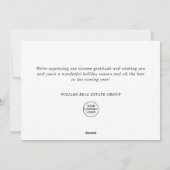 金色の輝くクリスマスツリーのグリーティ企業のング シーズンカード (裏面)