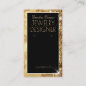 金色の輝くフレームイヤリングネックレスディスプレイ 名刺 (正面)