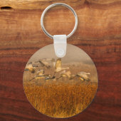 金色の野を越える鶴 キーホルダー (正面)