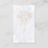 金色の金ゴールドバラのダストブルーの水色 エンクロージャーカード (裏面)