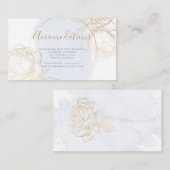 金色の金ゴールドバラのダストブルーの水色 エンクロージャーカード (正面/裏面)