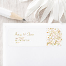 金色の開花ラベル ラベル