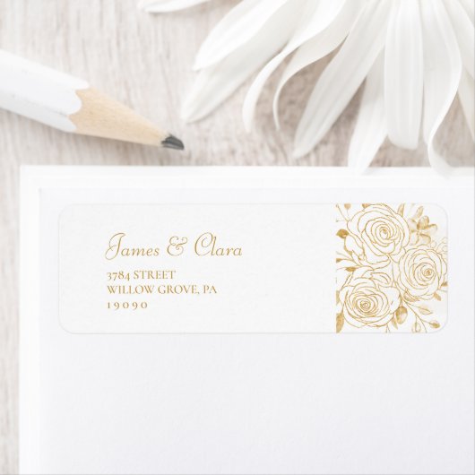 金色の開花ラベル ラベル (インサイチュ)