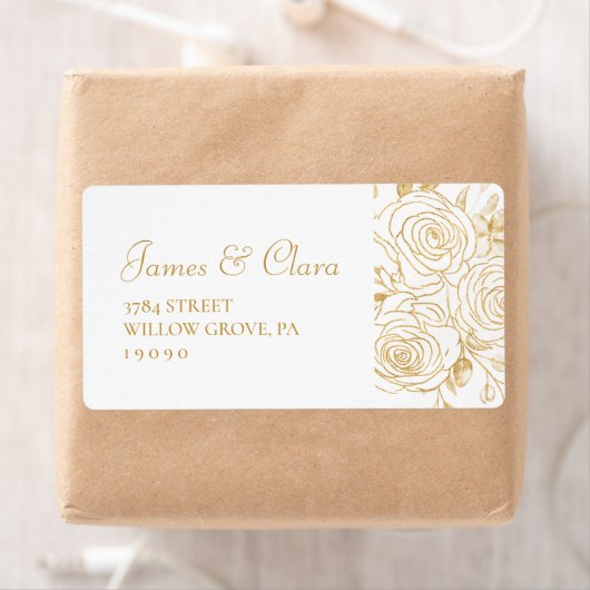 金色の開花ラベル ラベル (インサイチュ)