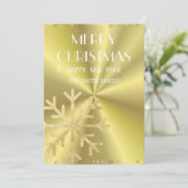 金色の雪の結晶とゴージャスな背景 シーズンカード (スタンド正面)