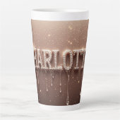 金色の雫が滴るシャーロットのお名前 カフェラテマグ (正面)