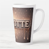 金色の雫が滴るCharlotteの名 カフェラテマグ (右)
