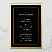 金色の額縁 エレガント|フォーマル書結婚道 箔招待状 (正面)