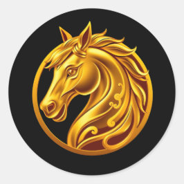 金色の馬 ラウンドシール