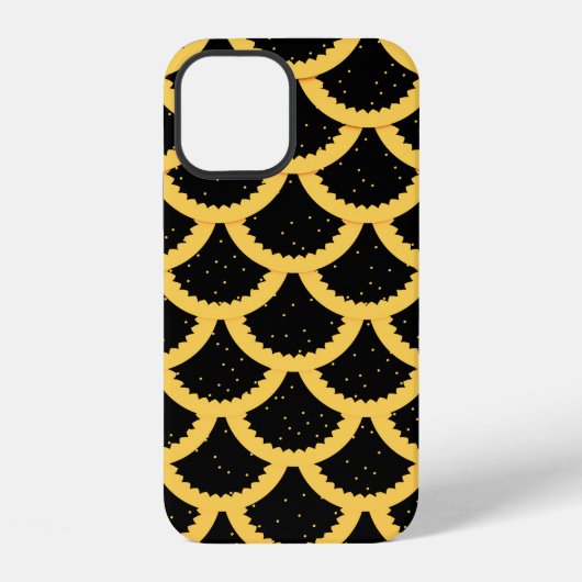 金色の魚の鱗模様 iPhoneケース (裏面)