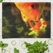 金色の魚 キッチンタオル (折り畳み)