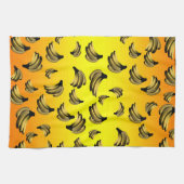 金色の黄色いバナナの柄 キッチンタオル (横)