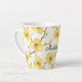 金色の黄色い花 カフェラテマグ (左アングル)