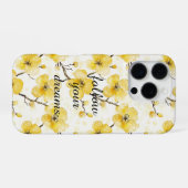 金色の黄色い花 iPhoneケース (裏面横)