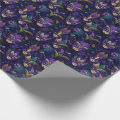 金色の黄色のマスクを持つマルディグラ ラッピングペーパー (角)